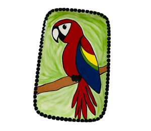 Camp Hill Scarlet Macaw Plate
